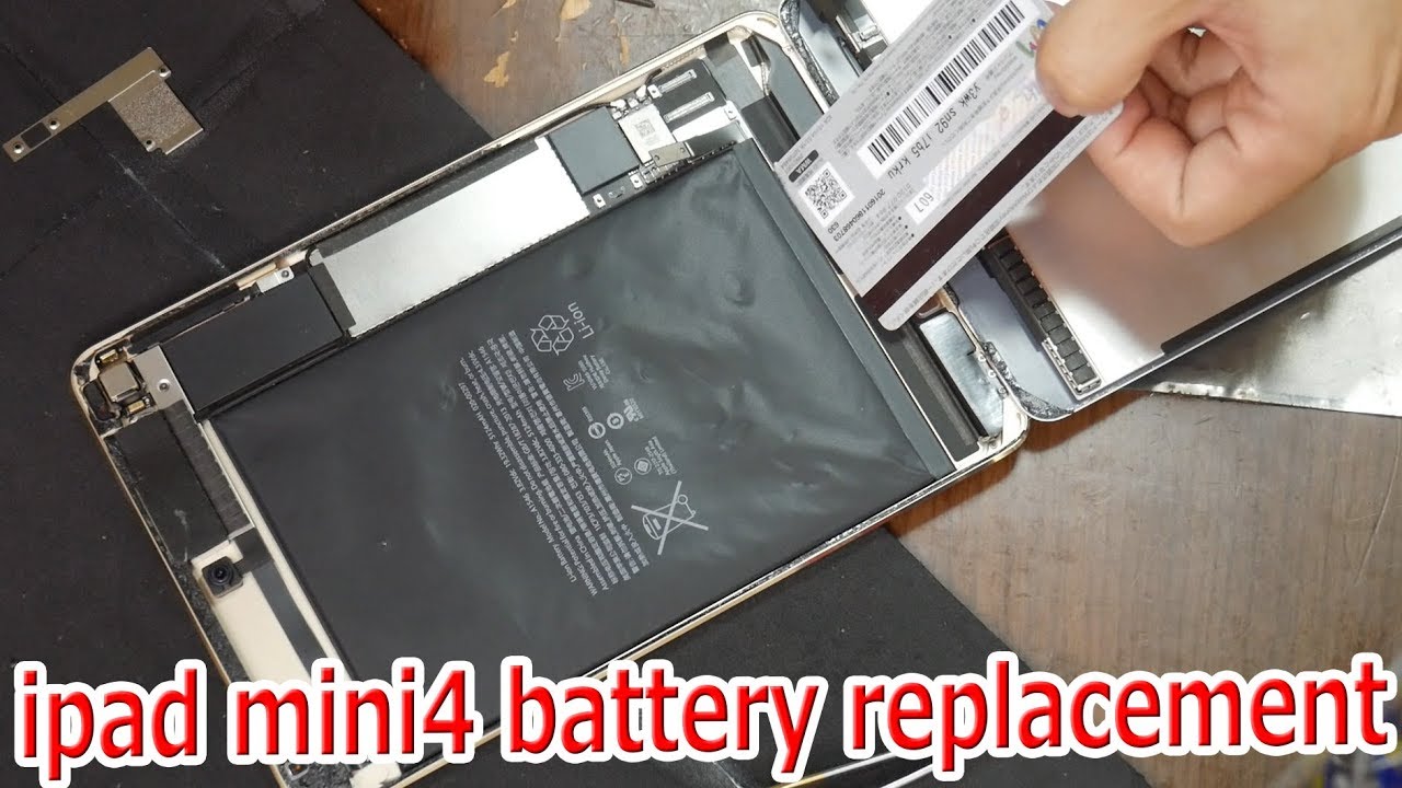 ipad mini4 のバッテリー交換方法途中まで battery replacement - YouTube