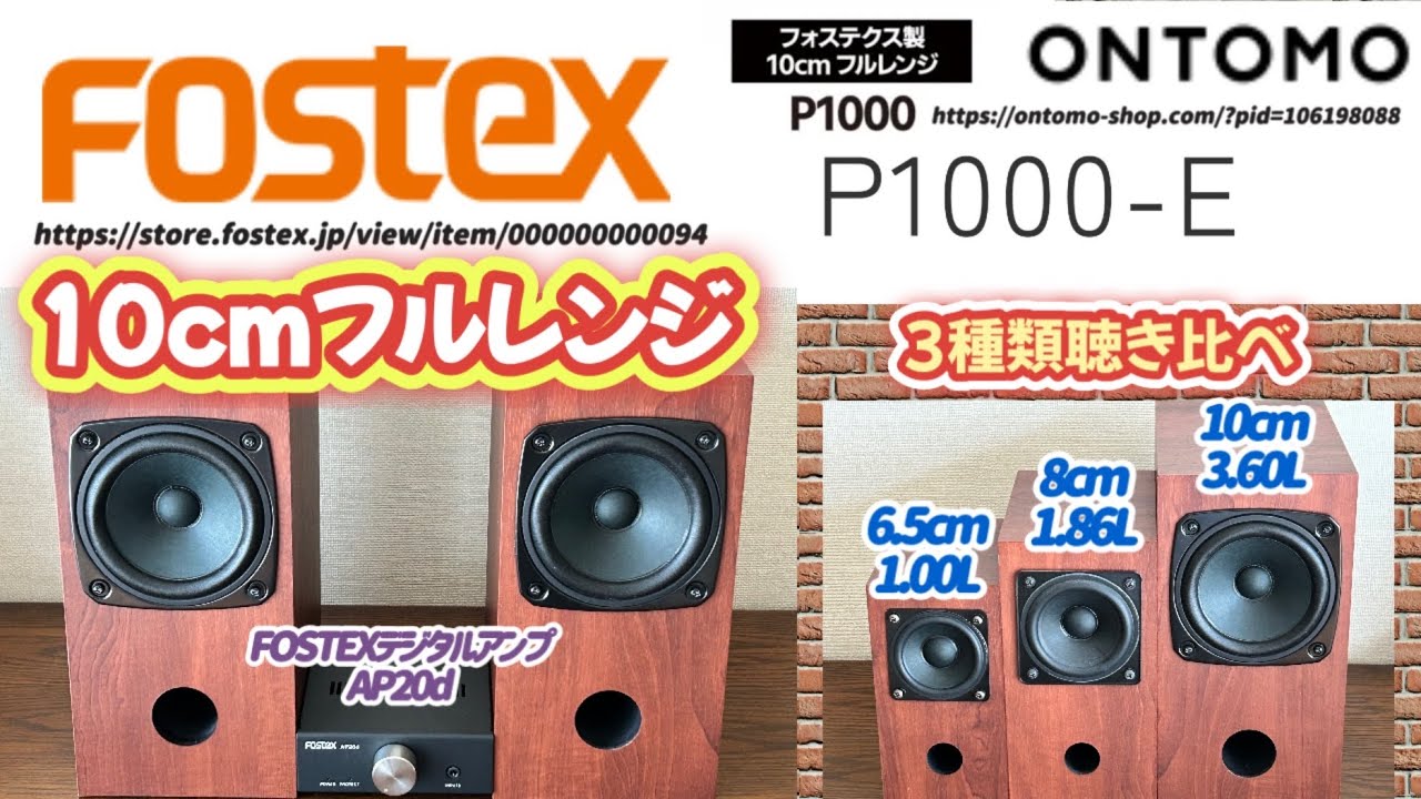 FOSTEX 10cm Full-Range Speaker Unit P1000 (ONTOMO) Homemade