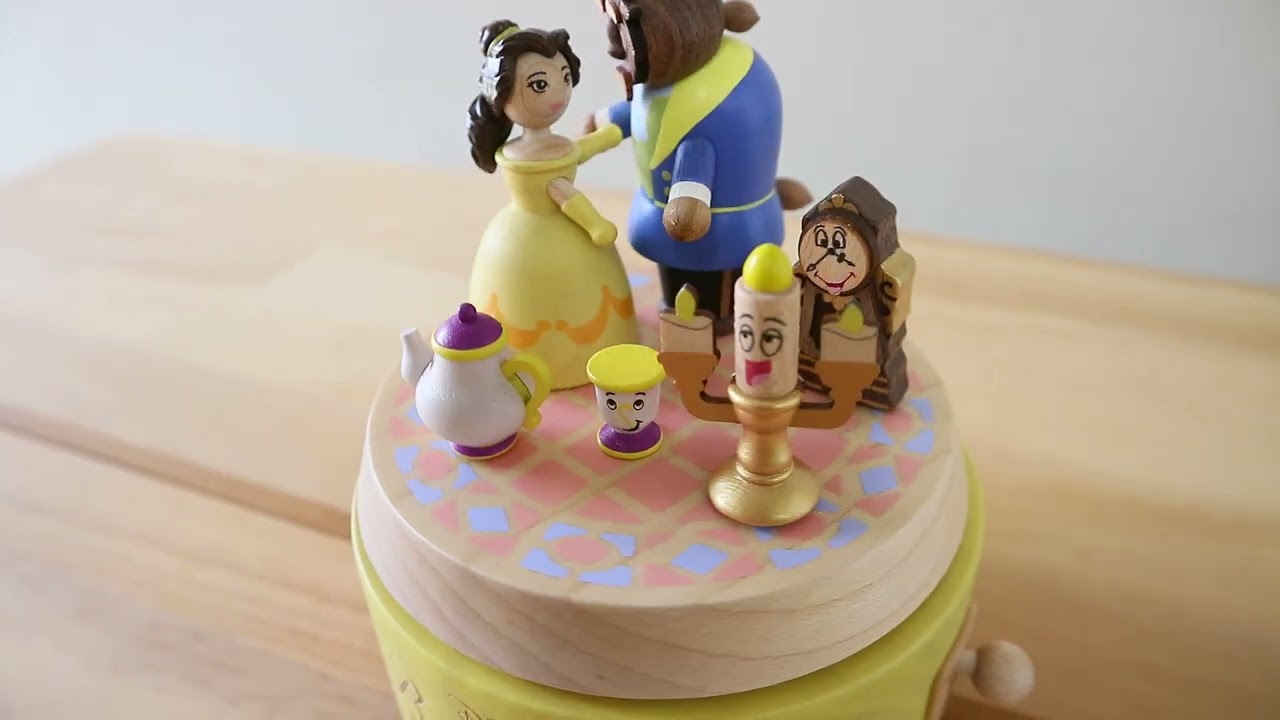 ディズニー木製からくりオルゴール【美女と野獣】18弁（在庫/量産