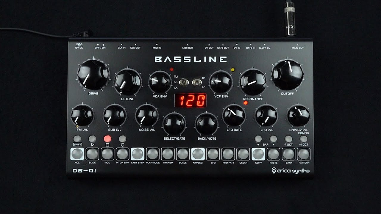 Erica Synths Bassline DB-01 sound demo - YouTube