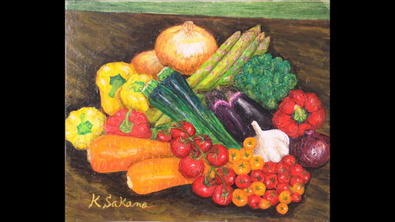 坂野和子 絵画作品 「果物・野菜シリーズ」 - YouTube