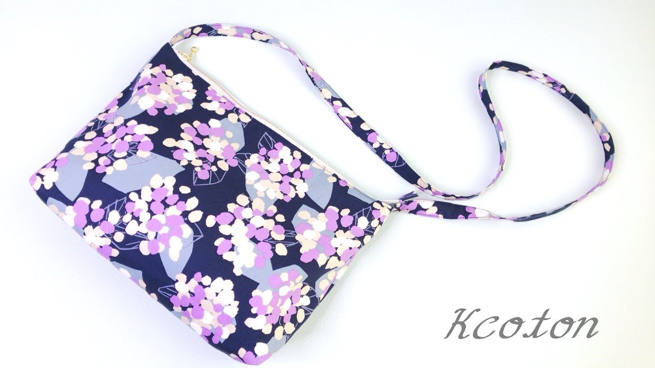 How to make a shoulder bag with zipper ☆ pocket, lined ☆ Kcoton