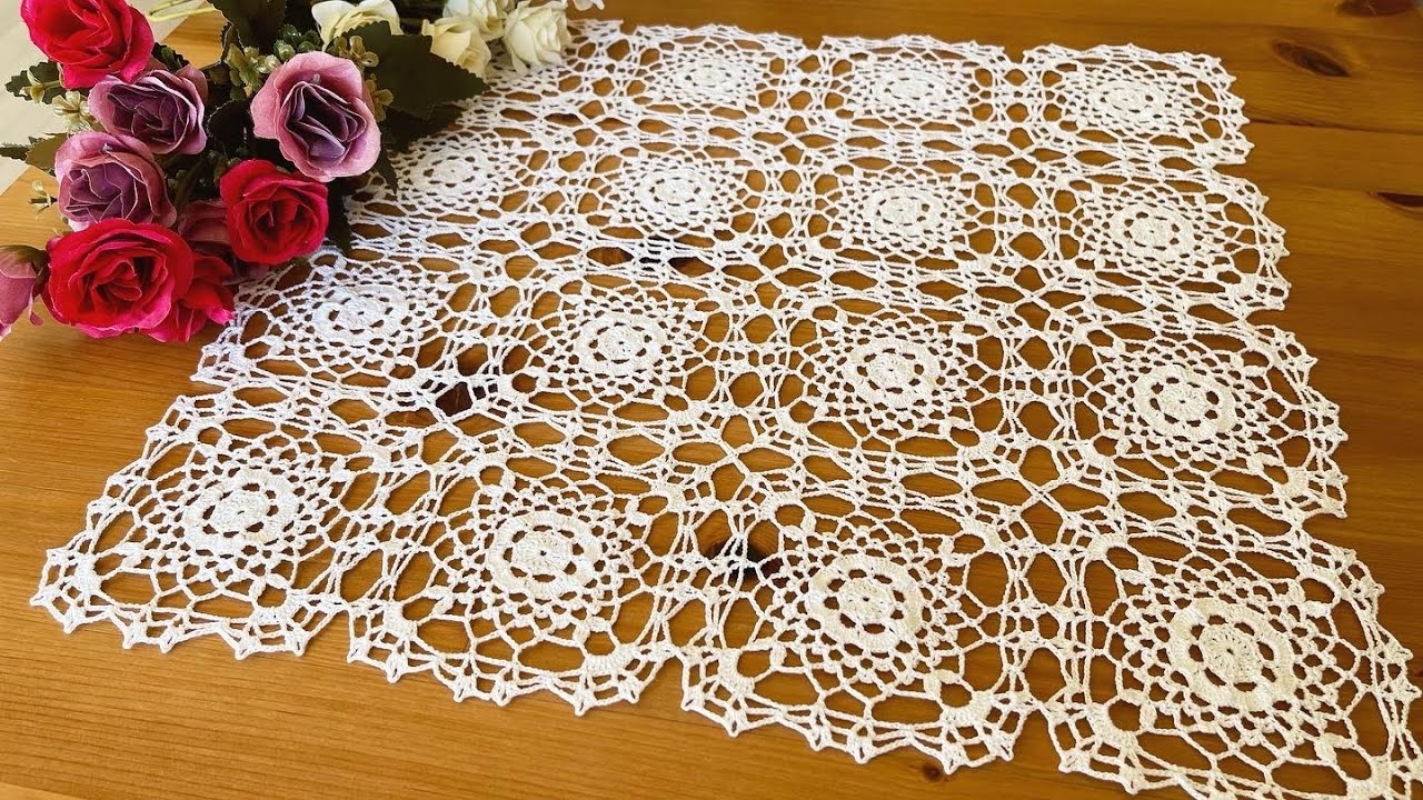 テーブルクロスやドイリーに！編み方・繋ぎ方｜How to crochet table
