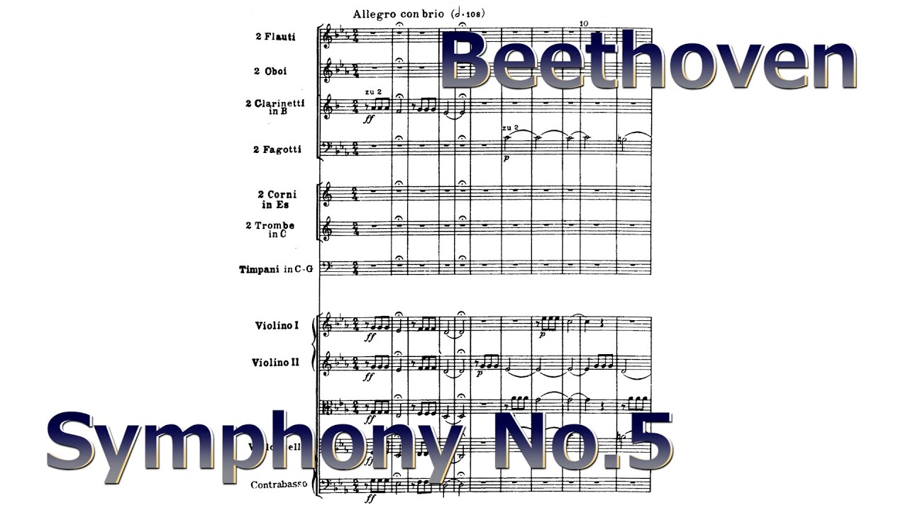 Beethoven Symphony No.5【Score】Op.67 C minor sheet music - YouTube