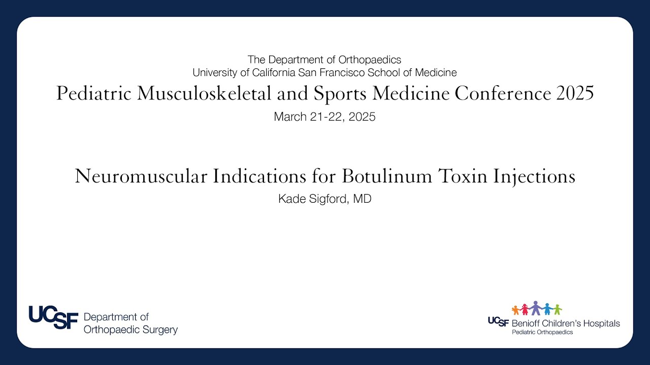 Neuromuscular Indications for Botulinum Toxin Injections - Peds