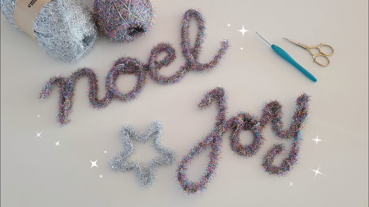 Perfect for Christmas! Crocheted glittery wool letters - YouTube