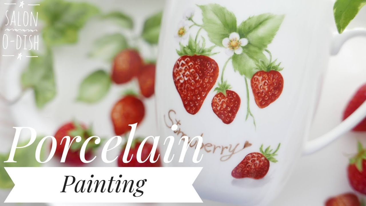 How to paint Strawberries】 Porcelain Painting 【イチゴ】を