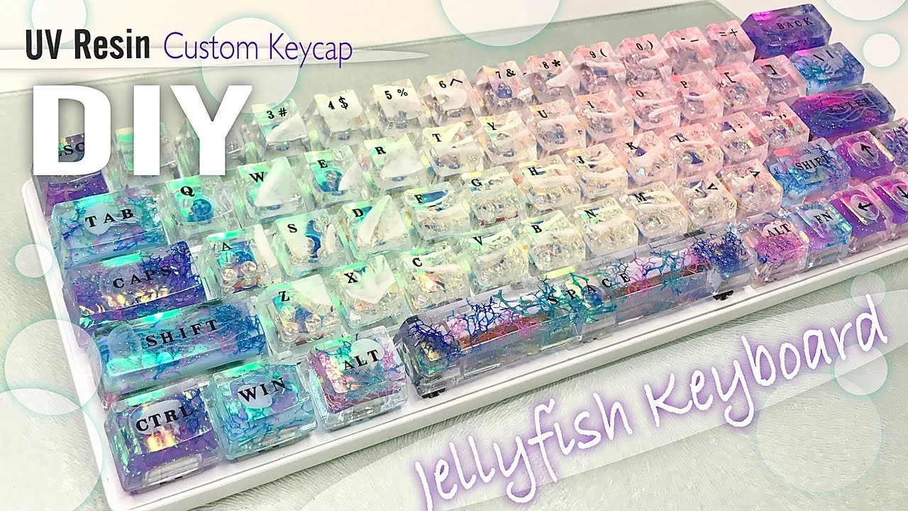 DIY/UV Resin】Fantastic art? Auroura Jellyfish Keyboard ever I
