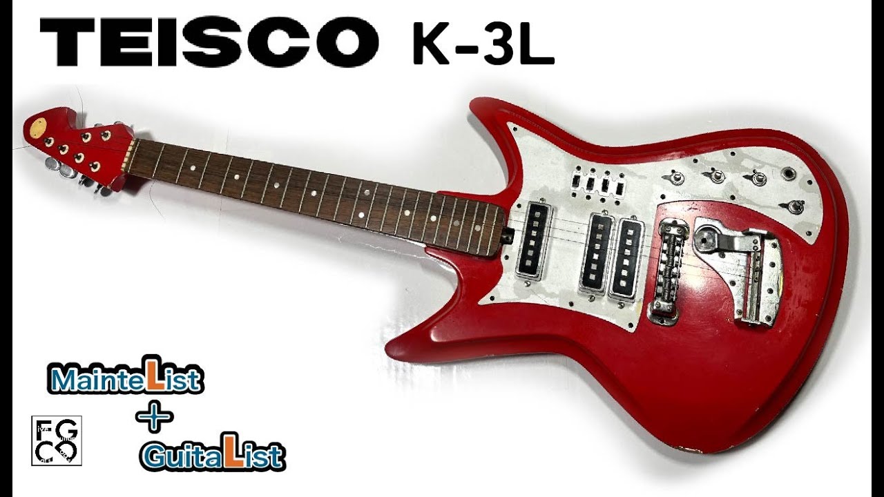 赤くペイントされた1960年代のギターを元色にリペイントして綺麗にしま