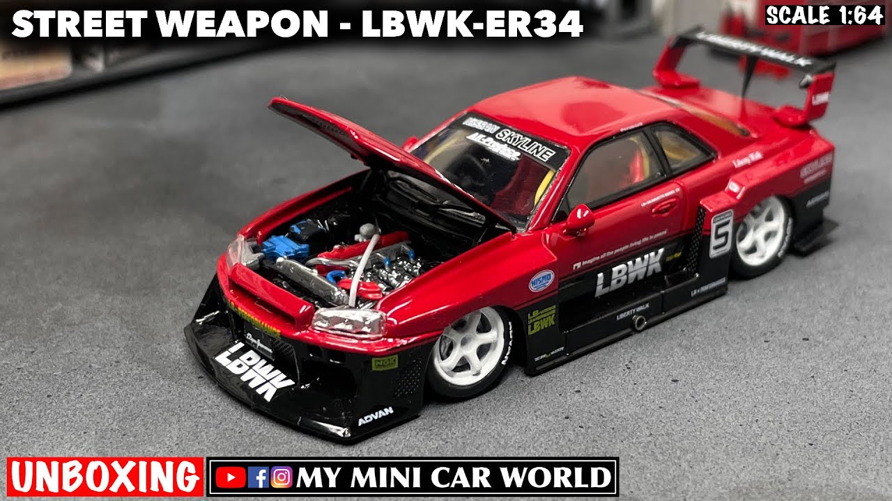 MY MINI CAR WORLD』UNBOXING STREET WEAPON 1/64 LBWK-ER34 - YouTube