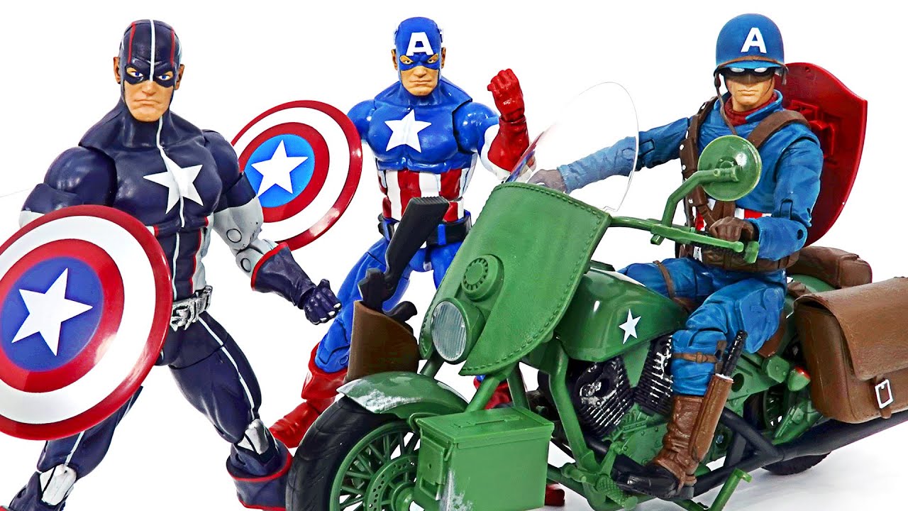 マーベルレジェンドシリーズチームのキャプテンアメリカとバイク
