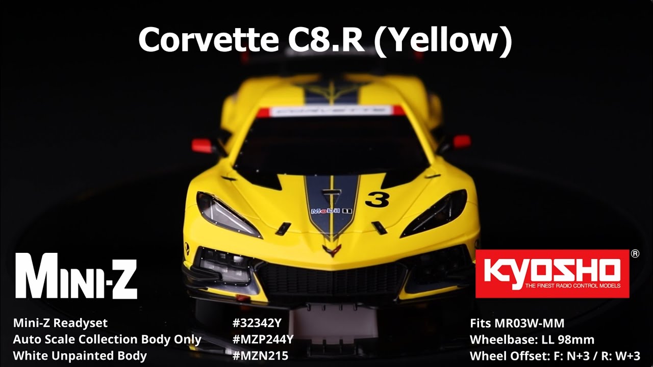 KYOSHO MINI-Z RWD CHEVROLET® CORVETTE® C8.R Yellow - YouTube