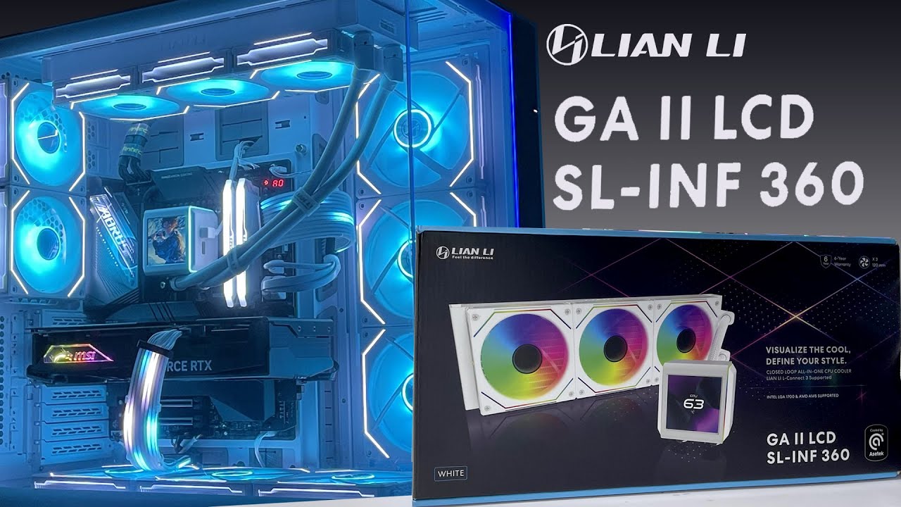 Lian Li GA II LCD 360mm AiO Liquid Cooler Ubox install test - YouTube