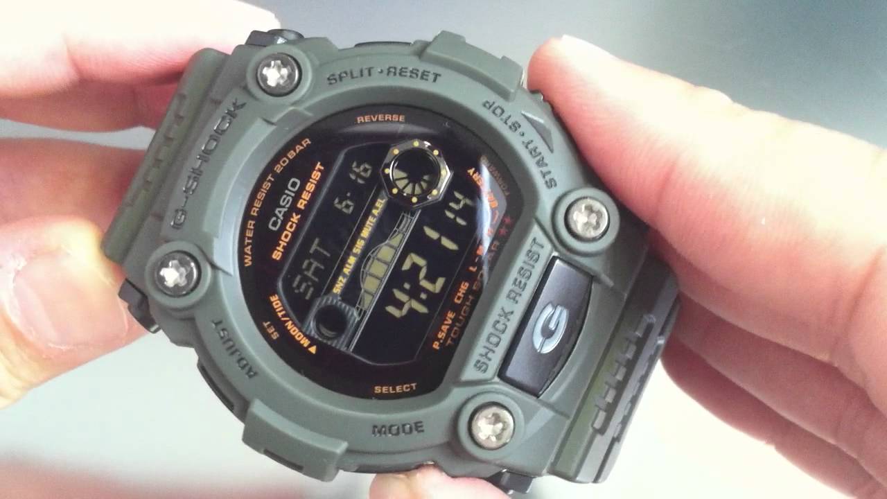 Casio G-Shock Solar Military Green Tide Watch GR7900KG-3 - YouTube