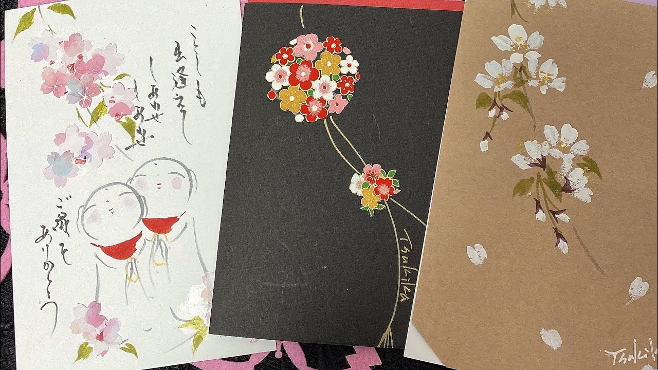 桜シリーズ2】地蔵絵、桜の字アレンジ🌸Enjoy cherry blossoms with