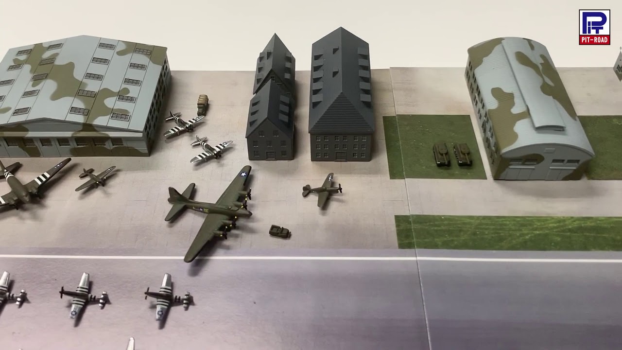 製品紹介】SPS01 1/700 WWII アメリカ陸軍航空隊基地 - YouTube