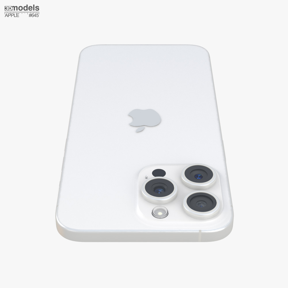 アップル iPhone 16 Pro Max ホワイト チタニウム 3Dモデル