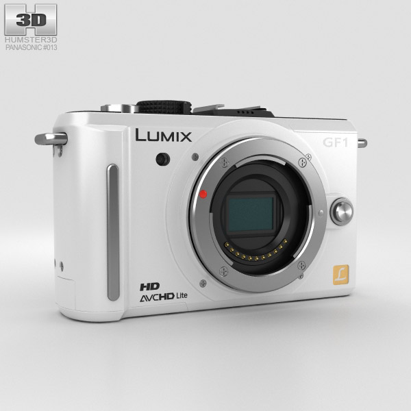 Panasonic Lumix DMC-GF1 White 3D model - Download Photo camera on