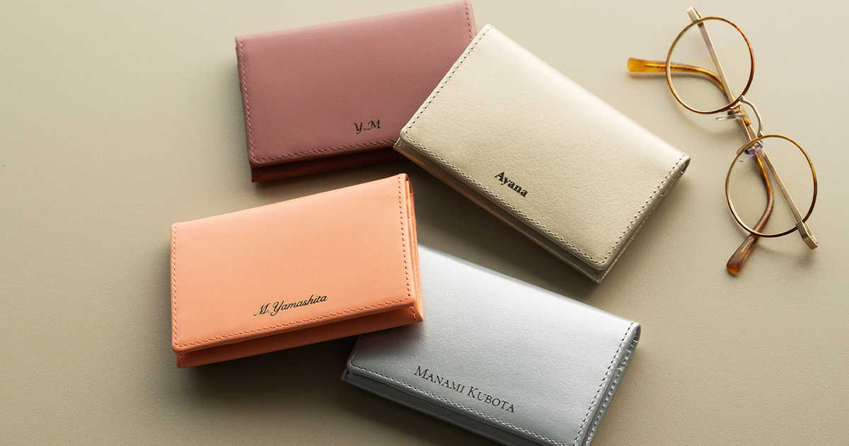 Anny名入れギフト 名入れ ノワール名刺入れ 女性 デザイン[ギフトBOX