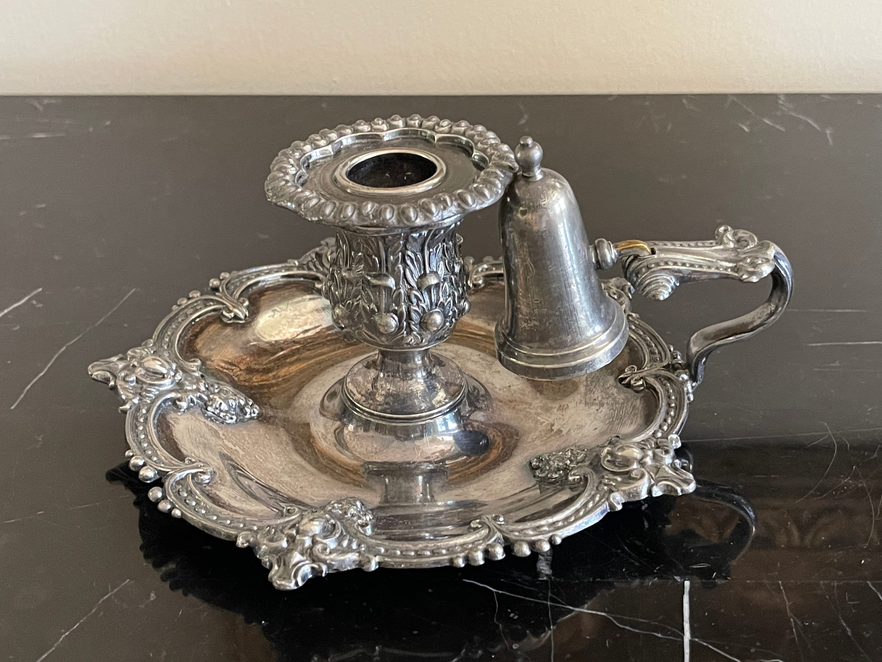 Vintage Meriden Silver Plate Quadruple Plate Victorian Candlestick