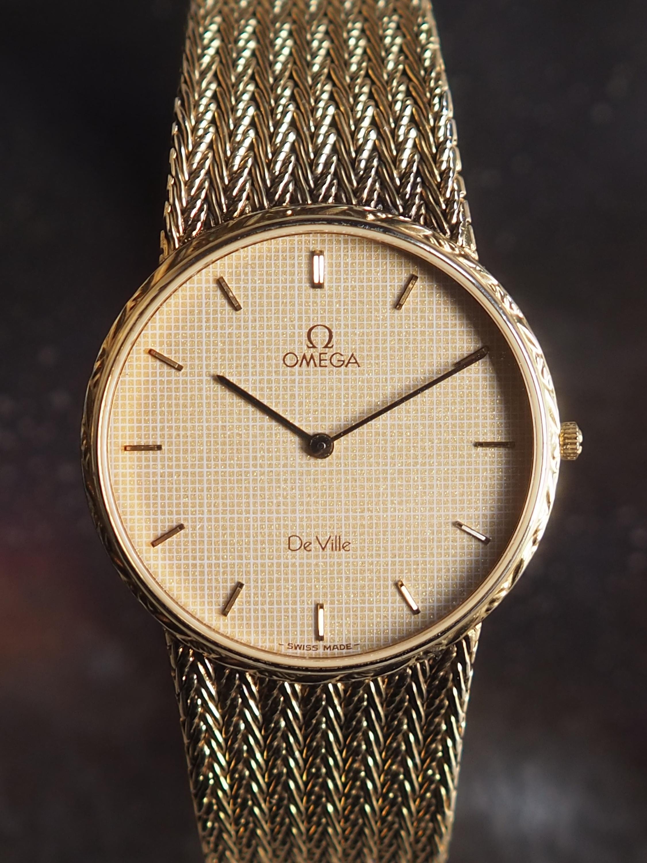 OMEGA オメガ DEVILLE デビル ゴールド スクワークル 金文字盤 レザー