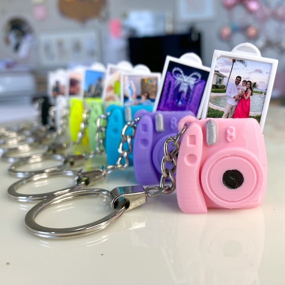 Mini Camera Keychain and Your Own Personalized Photo. Valentines