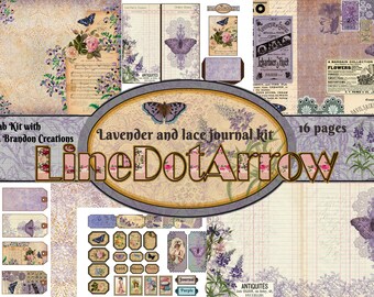 フローラルジャンクジャーナルキット：ヴィンテージブックページ