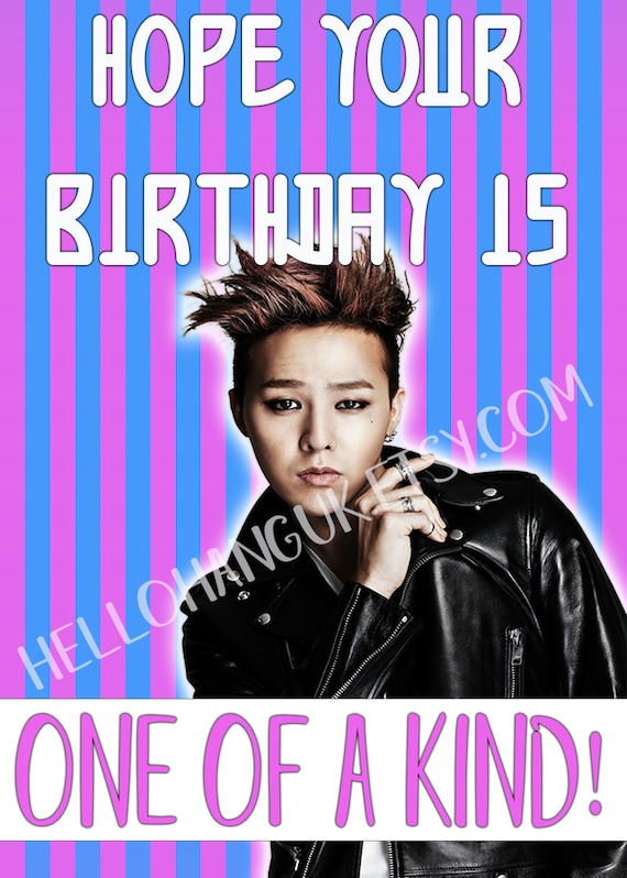 G-dragon Birthday Card Kpop BIGBANG Korea Hallyu - Etsy
