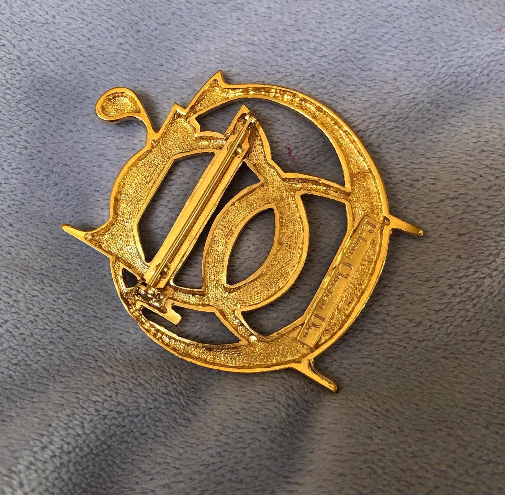 Large Christian Dior Logo Brooch Unisex - Etsy