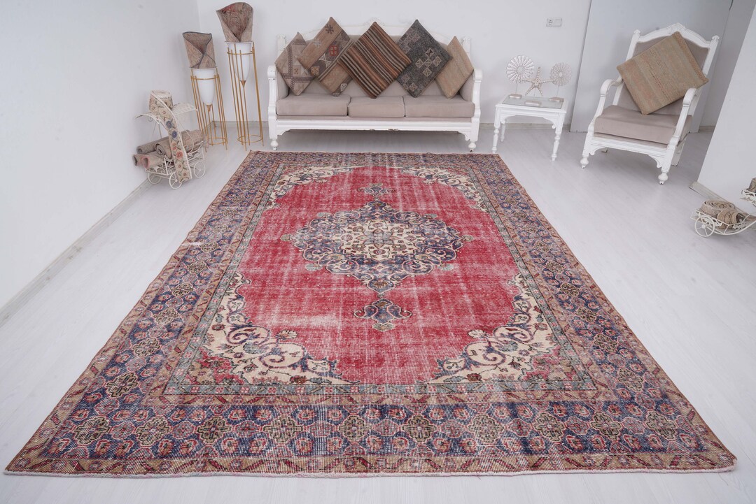 8x11 ラグ、特大トルコラグ、大型ラグ 8x11、ヴィンテージラグ