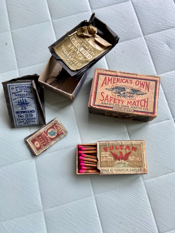 Pair of Vintage 1950's Match Boxes, Vulcan Matchbox & Americas Own