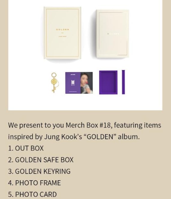 BTS MERCH BOX 18 Golden Box Jungkook Army Official Membership Pack