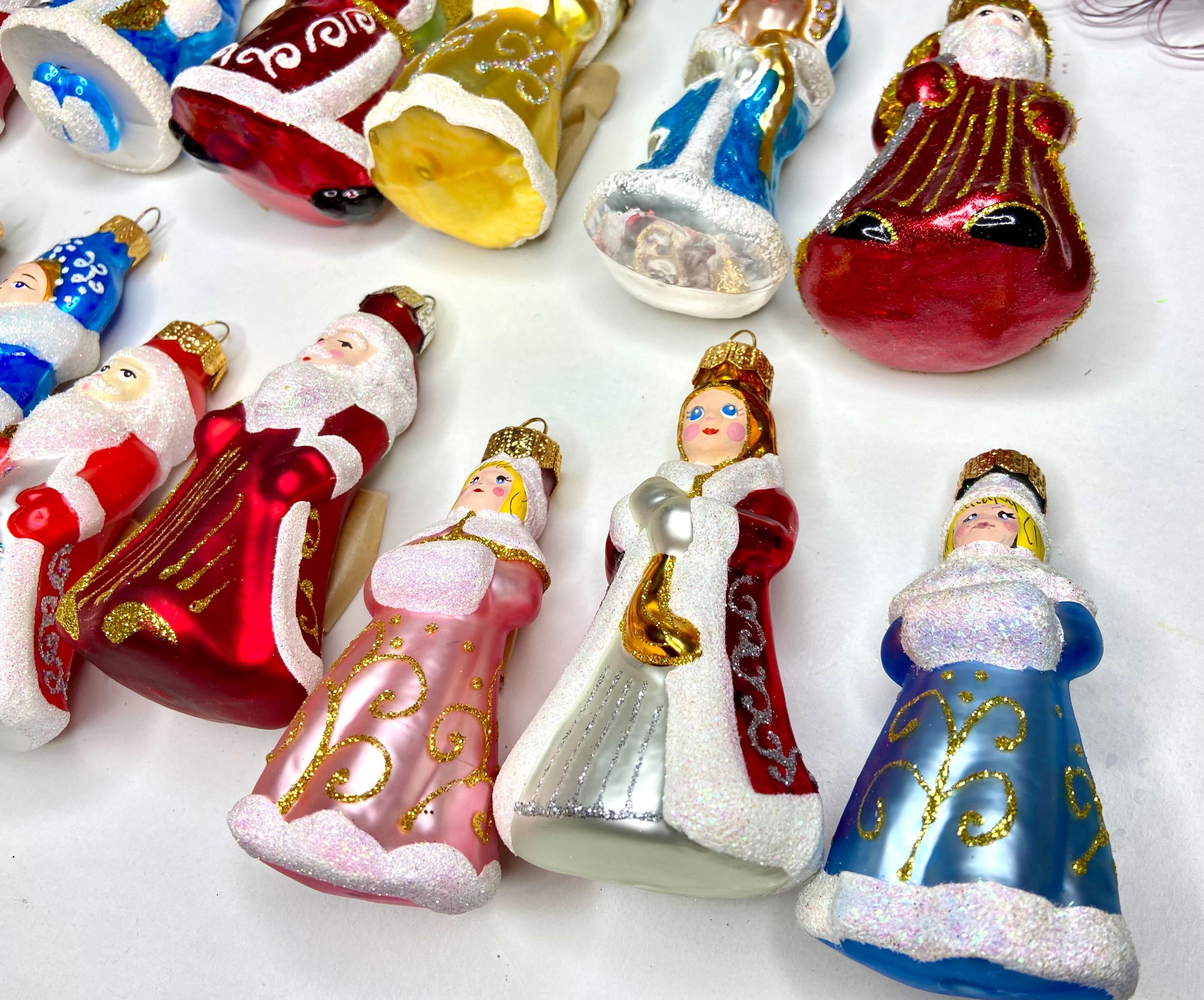 Snow Maiden Glass Ornament, Ukrainian New Year Mercury Glass