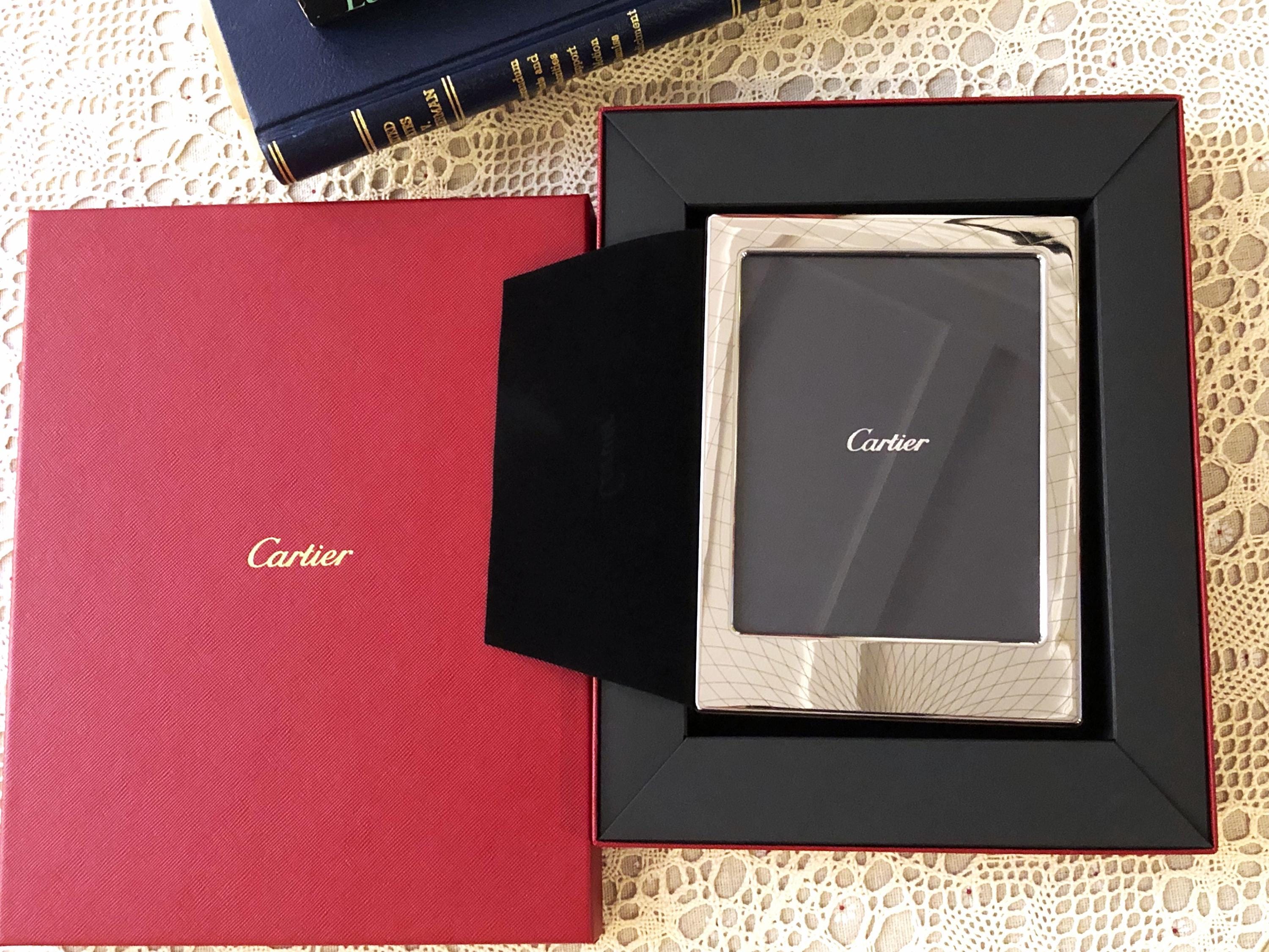 Cartier Sterling Silver Photo Frame, Mid-century Design, Original