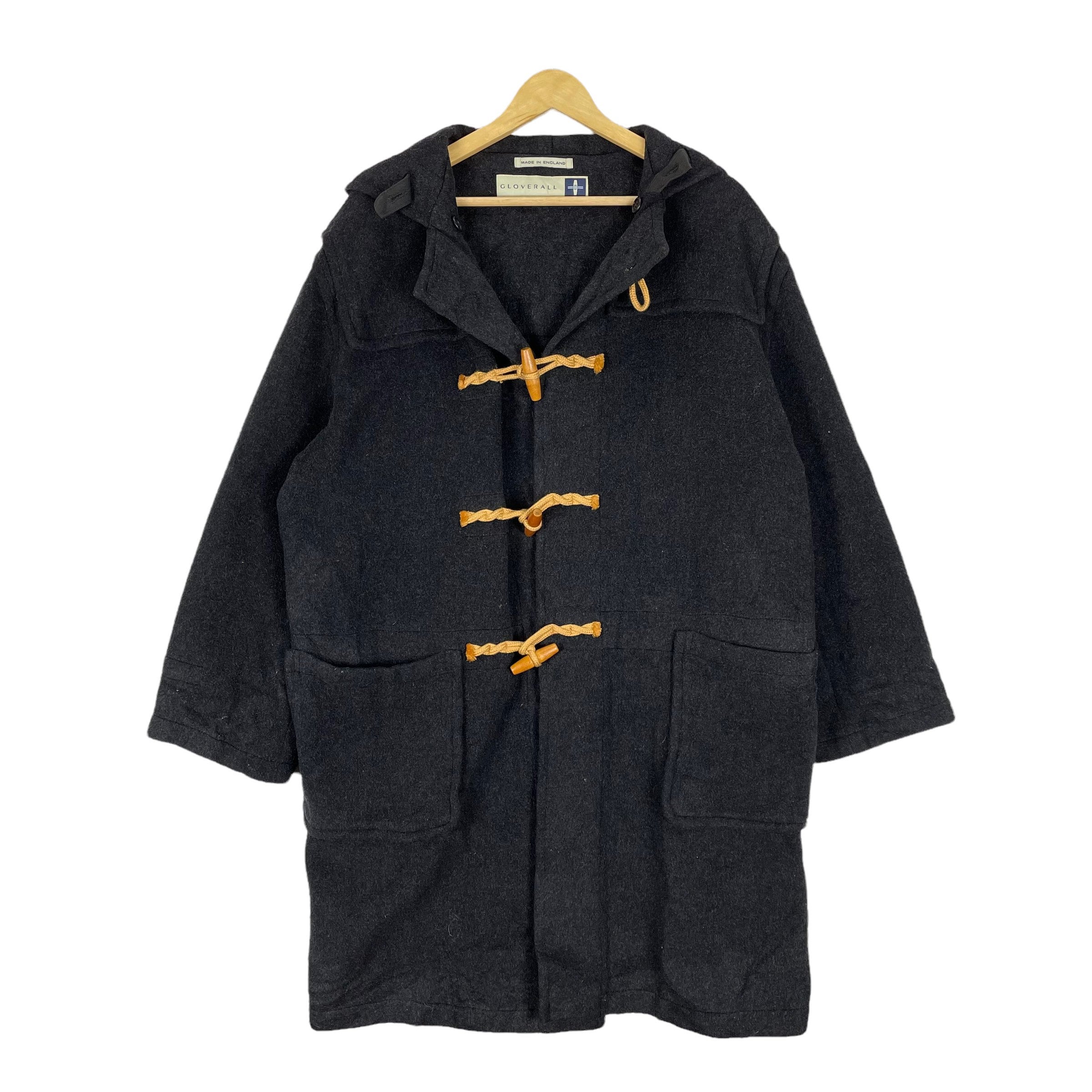Gloverall Duffle England Coat Toggle Button Jacket Black Colour