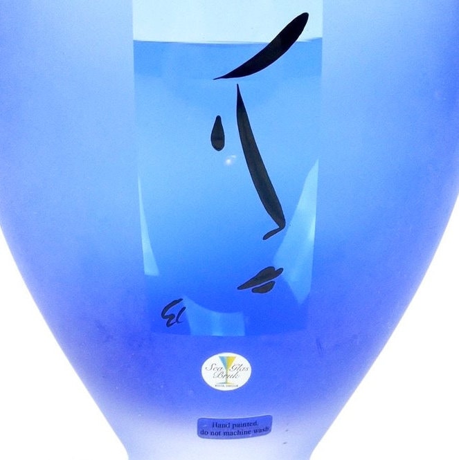 ブルーコスタボダガラス花瓶 - サイン入り - Etsy 日本
