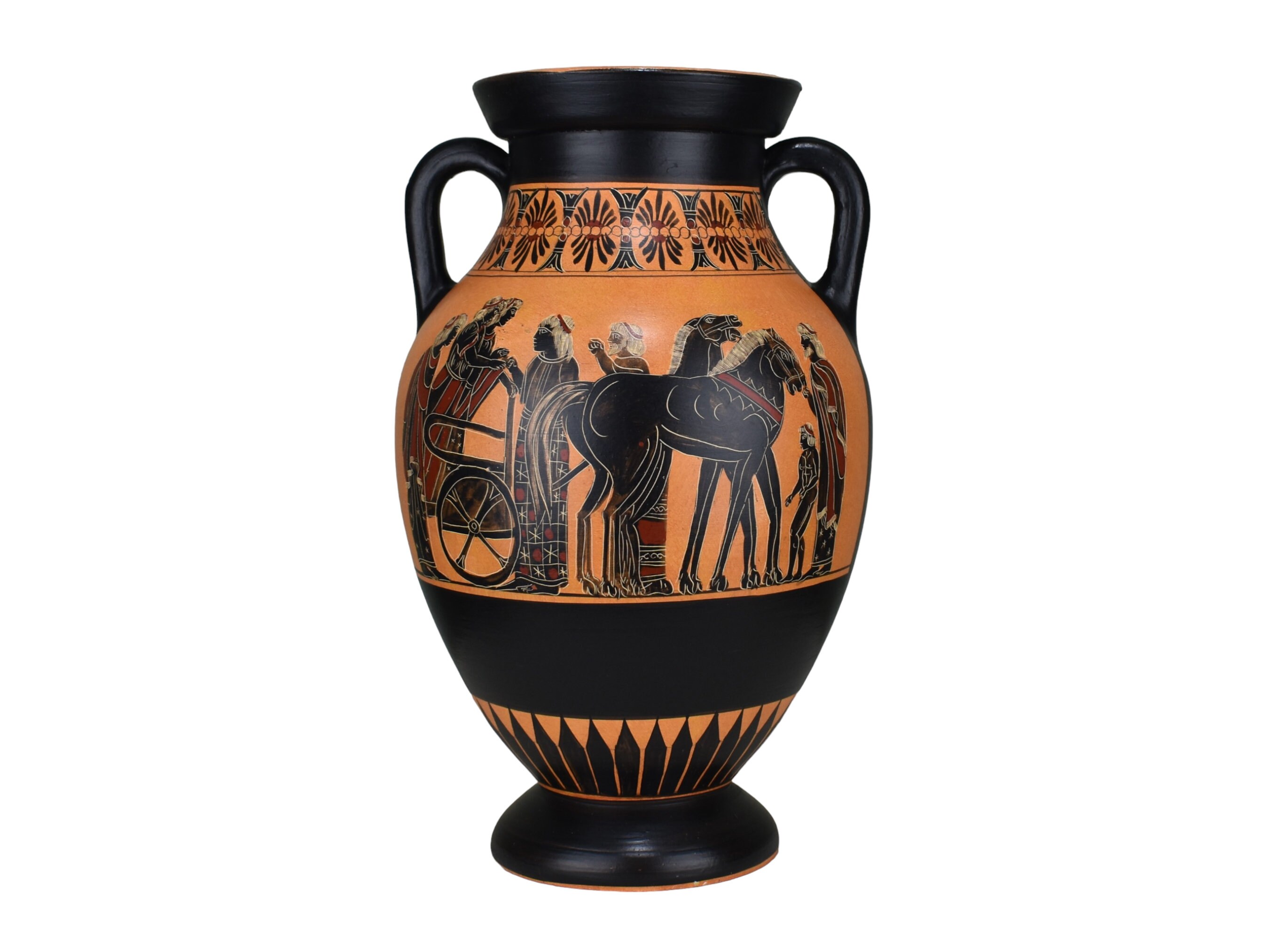 アイアスの自殺 花瓶 アンフォラ 古代ギリシャ陶器 陶磁器博物館 複製