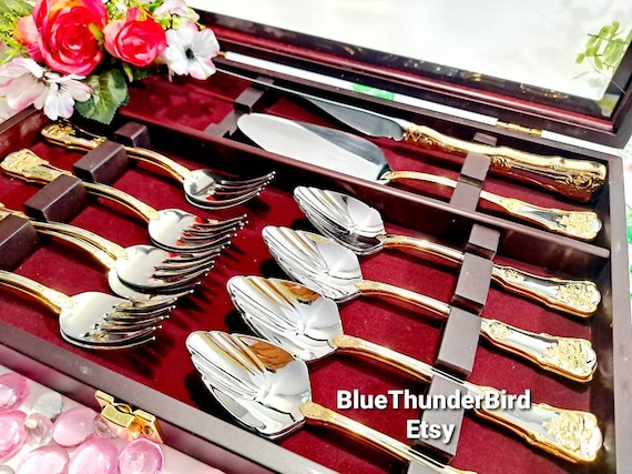 Royal Albert Old Country Roses Dessert Set Spoons Dessert Forks
