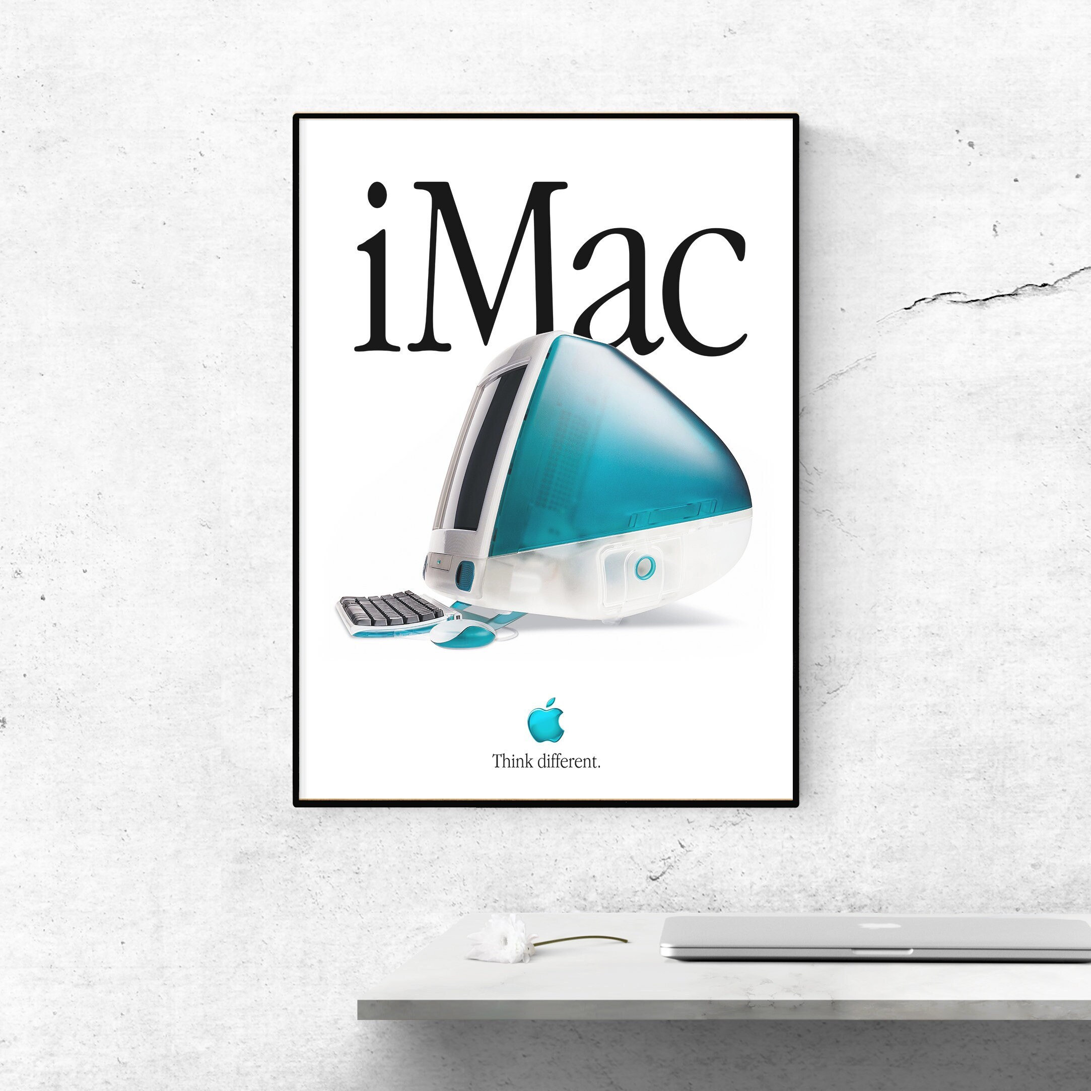 Vintage Bondi Blue Imac G3 Ad Poster: Collectible Apple Print