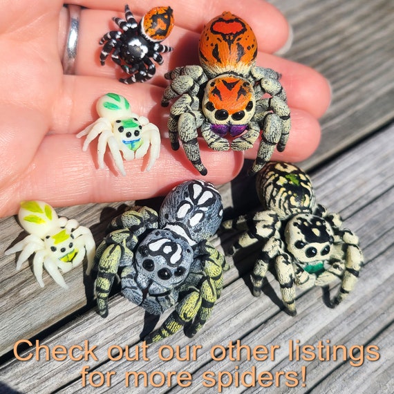 Angel Jumping Spider Figure - Cute Hand Painted Resin Spider - H.H