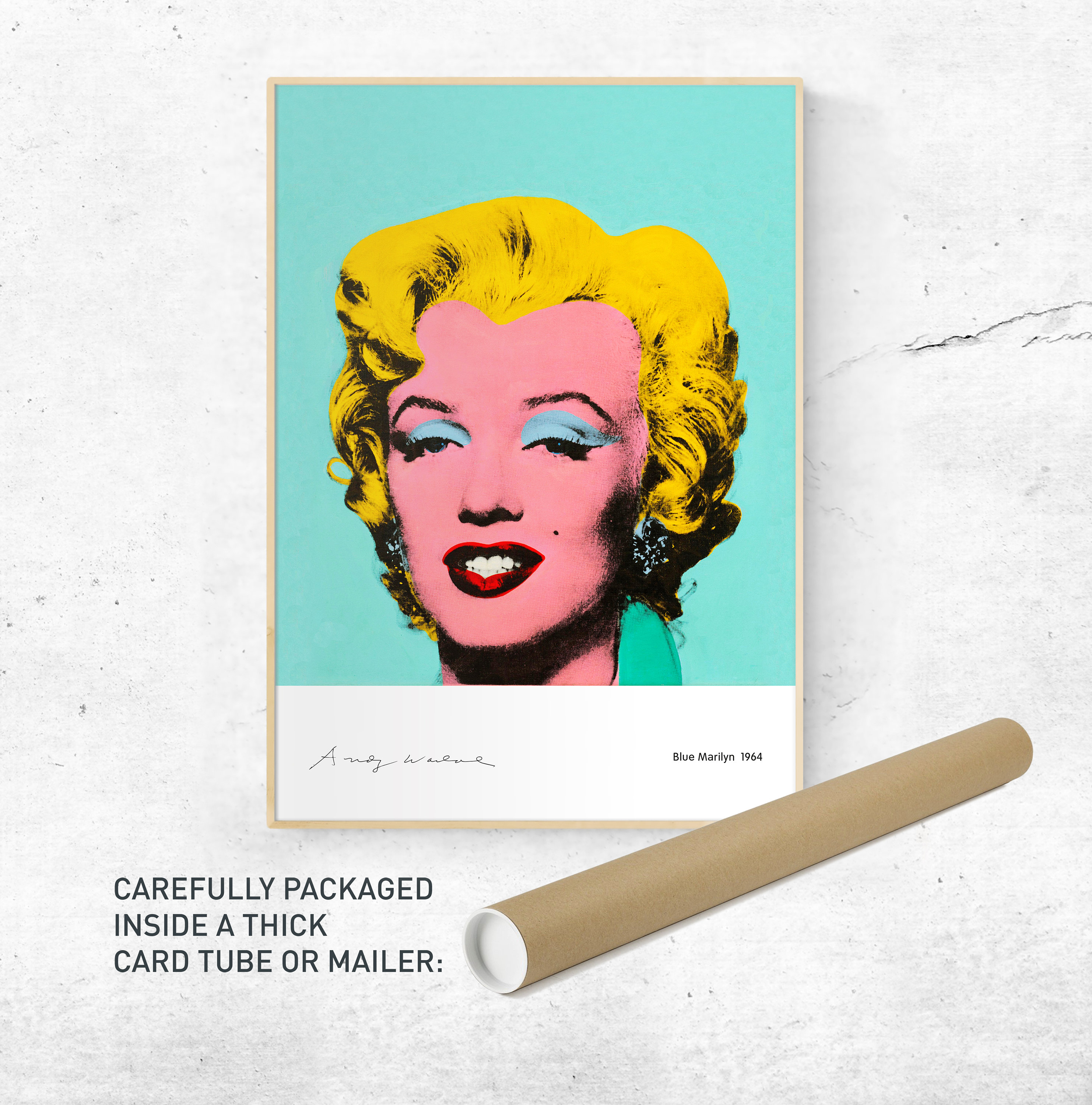 ウォーホル マリリン・モンロー プリント：ショットセージブルー