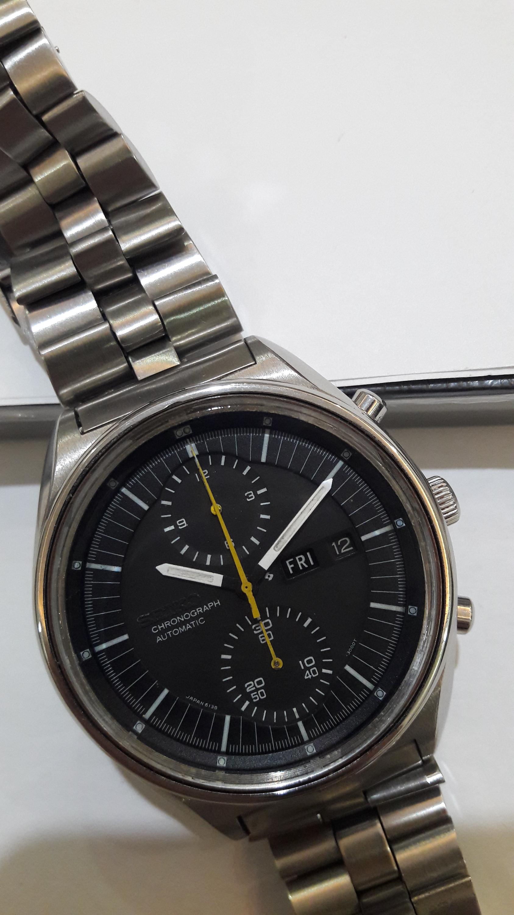 Vintage Seiko 6138-3002 Jumbo Automatic Chronograph %100 Original