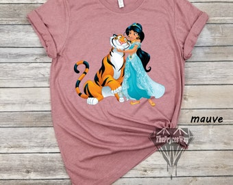 Jasmine and Rajah Shirt,disney Princess,jasmine Birthday Party