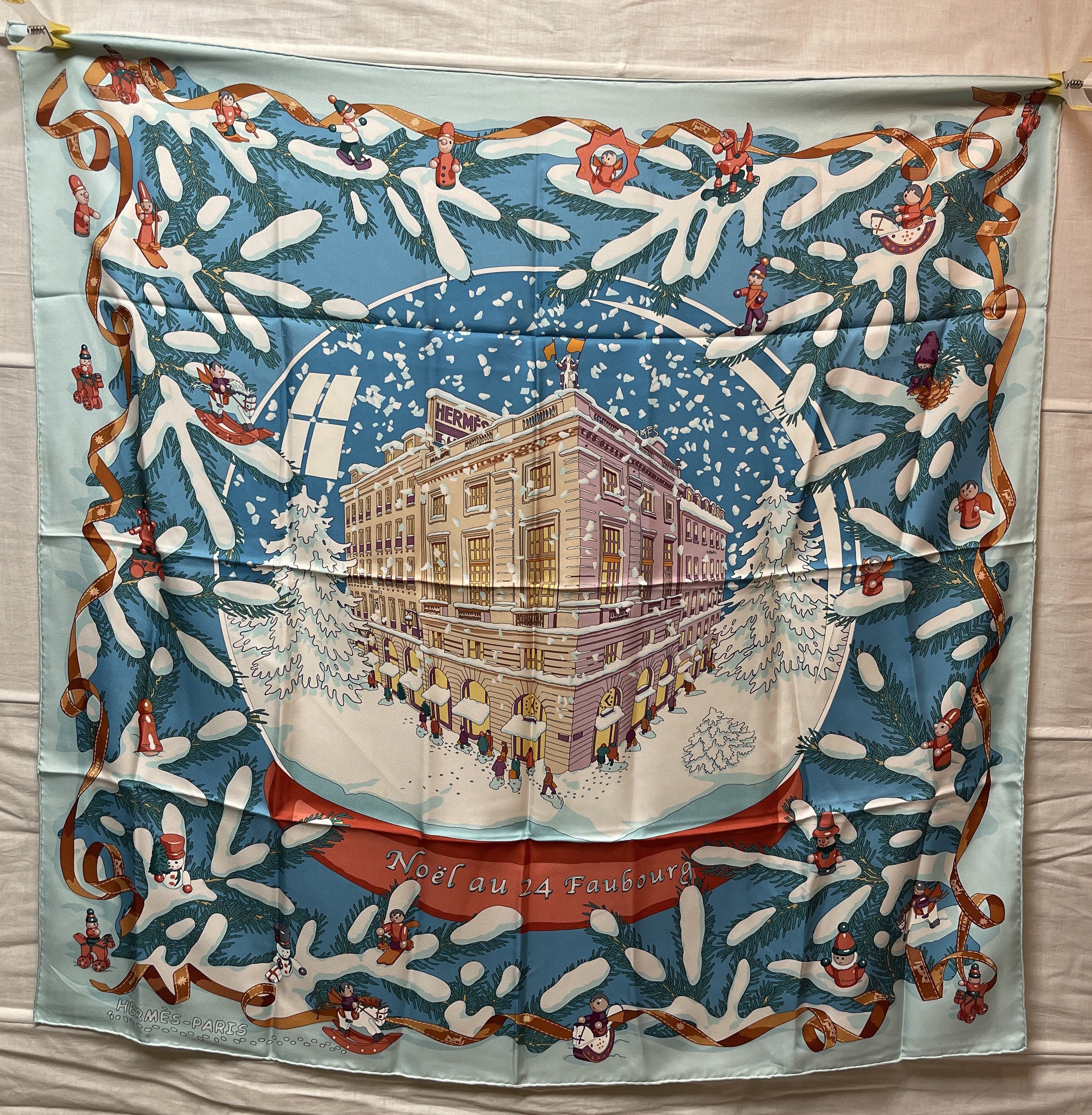 Hermes Silk Scarf Paris Noel Au 24 Faubourg Dimitri Ribaltchenko