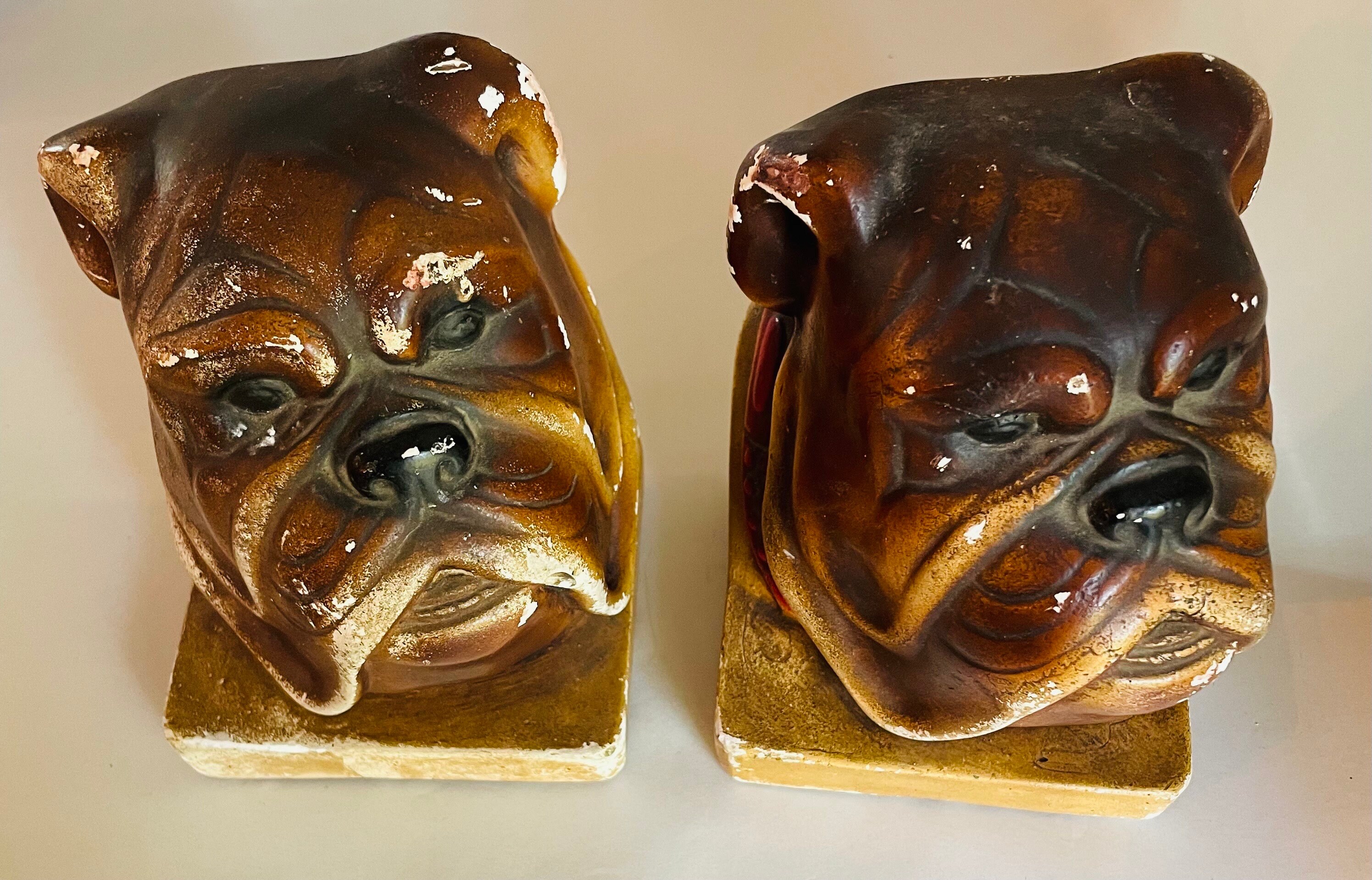 Vintage Chalkware Bulldog - Etsy