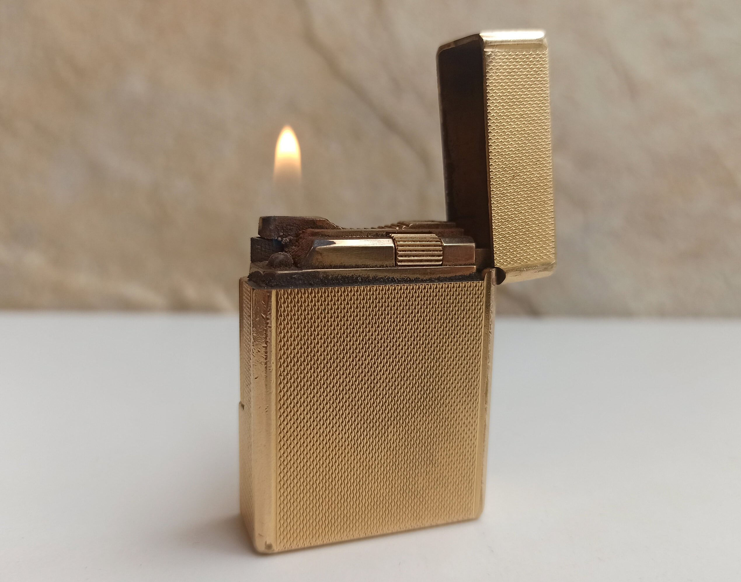 S.T.デュポン 金メッキ 20 ミクロン ライター、アンティーク ポケット