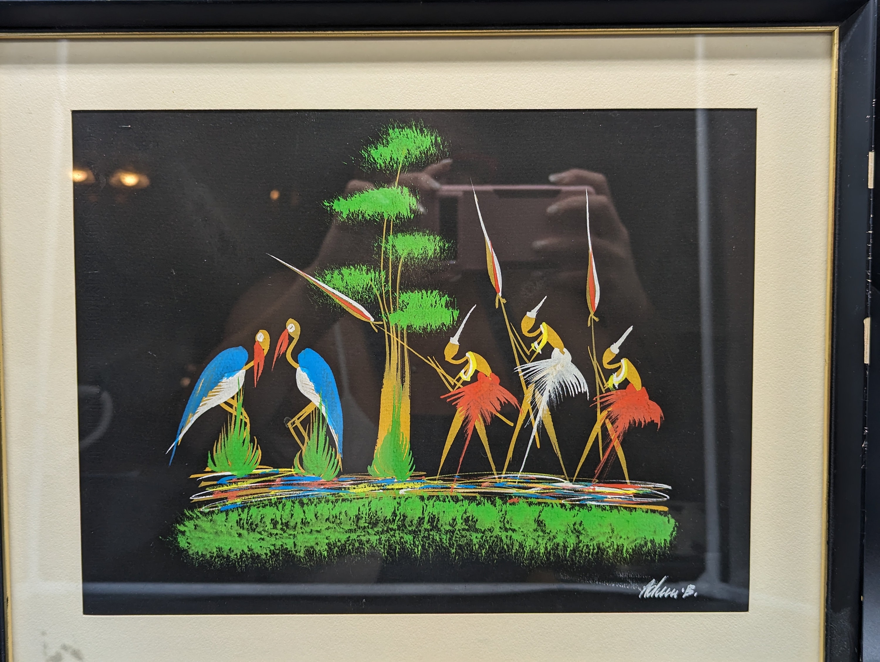 Vintage, 1950s, Mid Century, Mcm,folk Art, Belgian Congo, Gouache