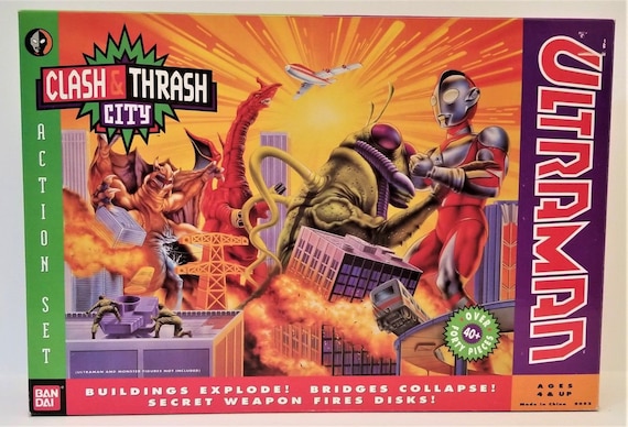 ULTRAMAN Clash & Thrash City Action Set 1991 Dreamworks BANDAI