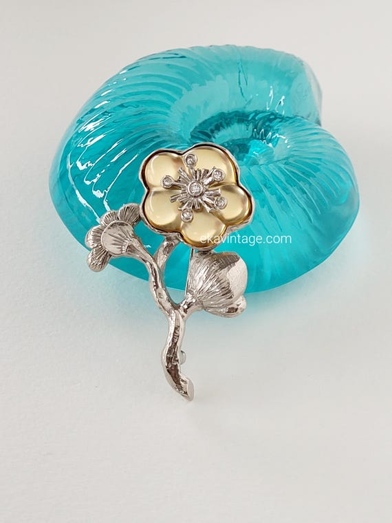 Kenzo Paris - Vintage Flower Brooch - Etsy