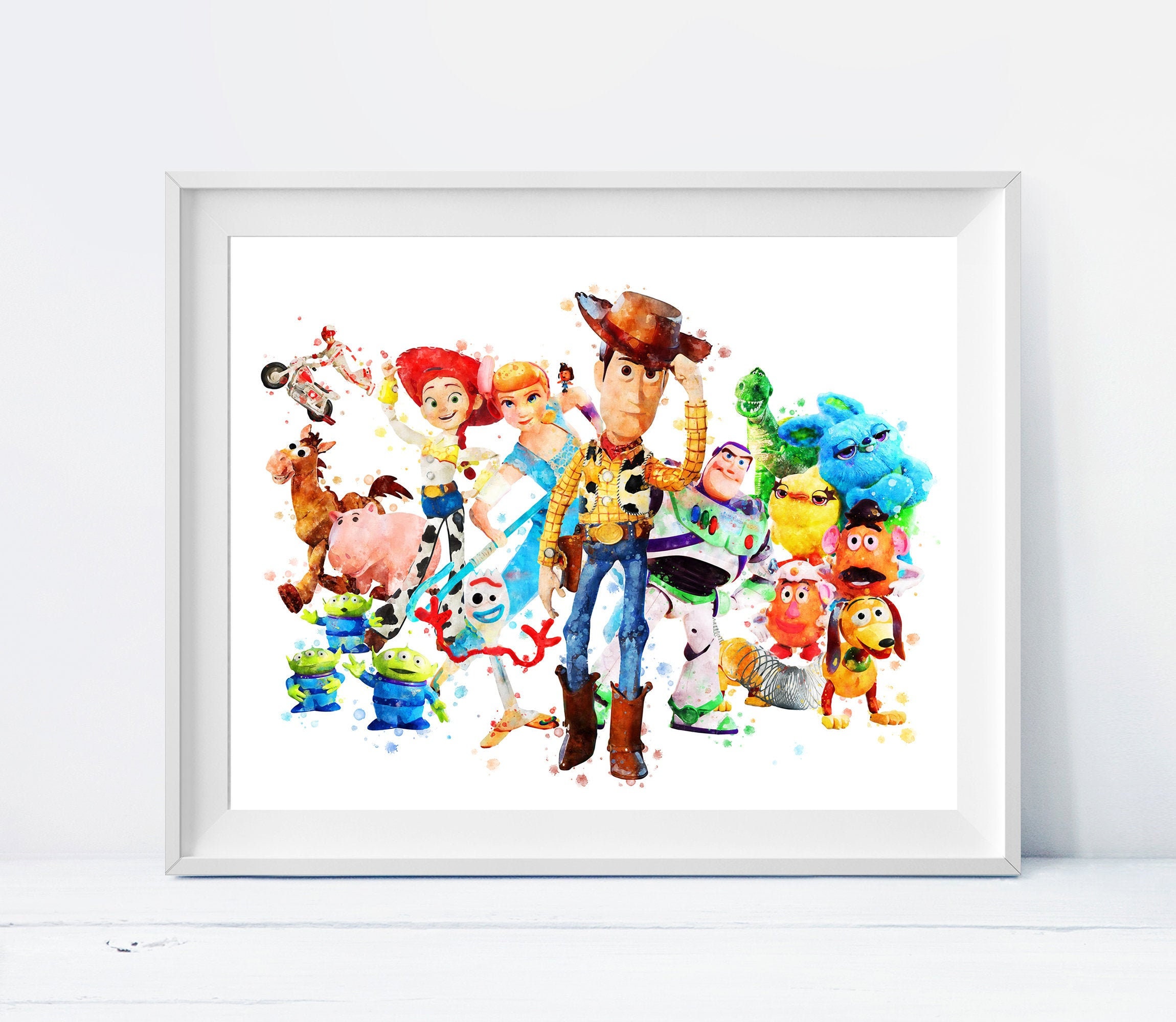 トイストーリー水彩画プリントトイストーリープリントトイストーリー